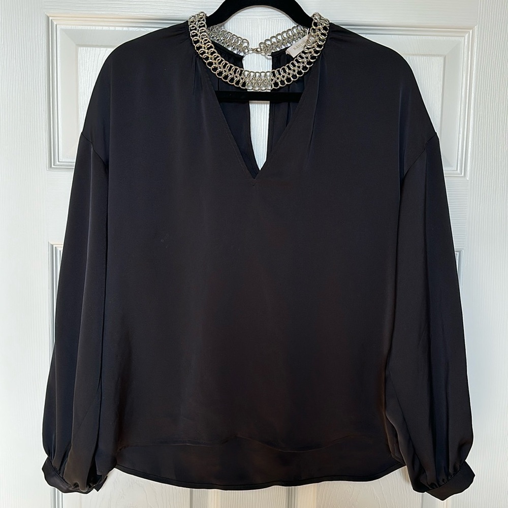Ramy Brook - black blouse with silver chain size S